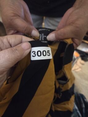 Forever 21 Black and Mustard Striped Jumpsuit